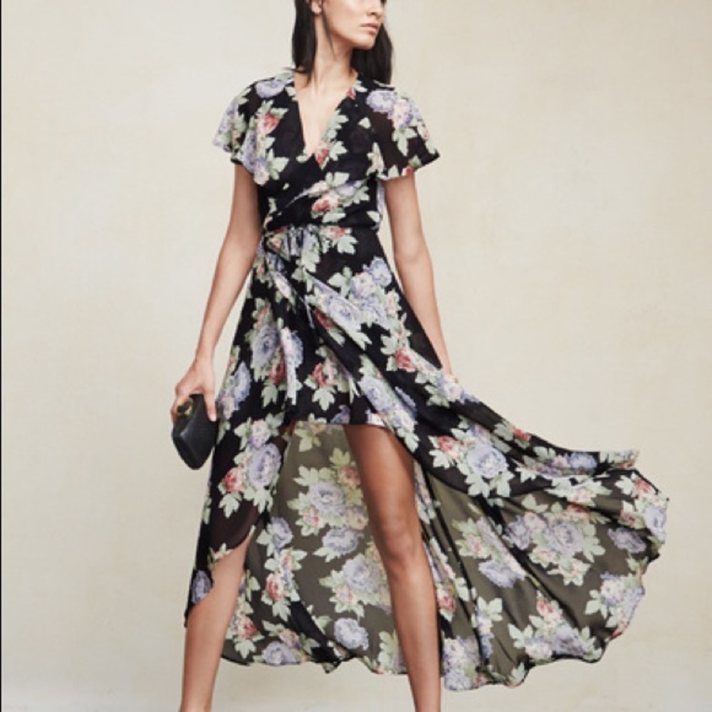 Reformation Floral Wrap Dress